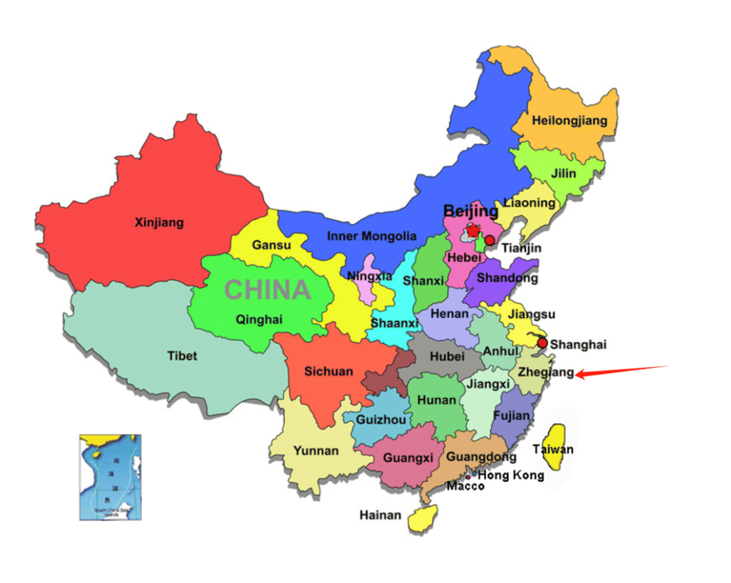 Shangyu City is located in Zhejiang Province